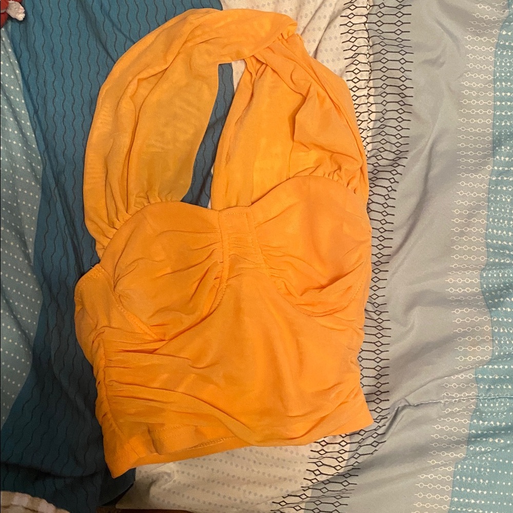 SHEIN Orange Halter Top